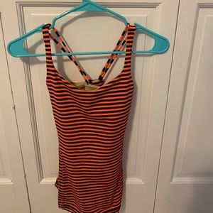 Red Orange Striped Lululemon Tank